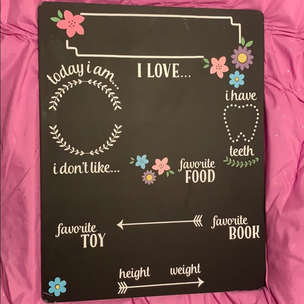 Baby Girl Milestone Chalkboard